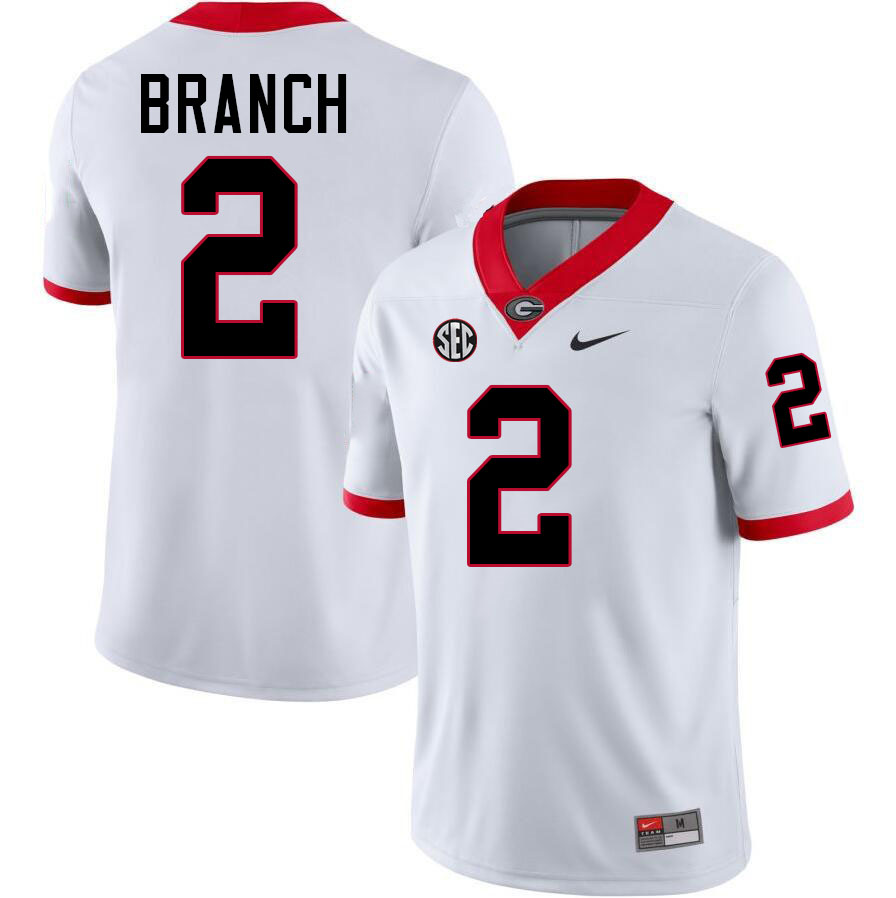 #2 Zion Branch UGA Jersey,University Of Georgia Bulldogs Football Jersey,Uniforms,Gears-White